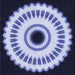 Round Machine Washable Transitional Lapis Blue Rug, wshpat1950blu