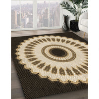 Patterned Milk Chocolate Brown Rug, pat1950brn