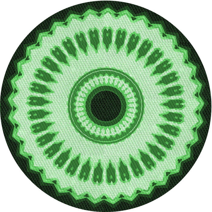 Square Machine Washable Transitional Deep Emerald Green Rug in a Living Room, wshpat1950grn