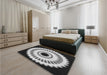 Patterned Silver Gray Rug in a Bedroom, pat1950gry