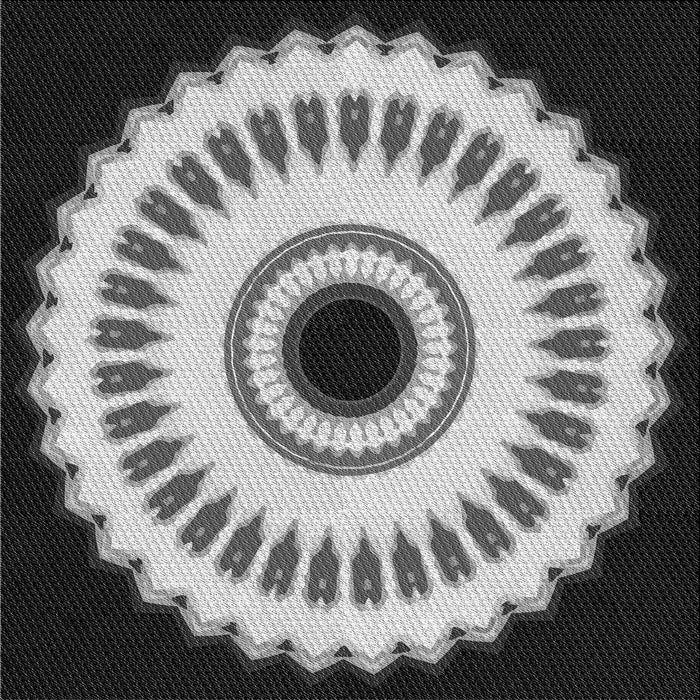 Round Patterned Silver Gray Rug, pat1950gry