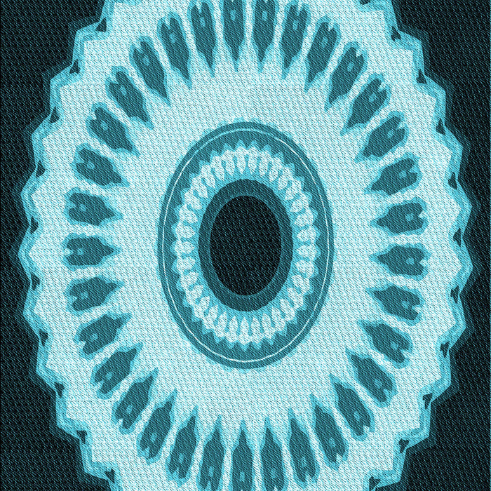 Machine Washable Transitional Deep-Sea Blue Rug, wshpat1950lblu