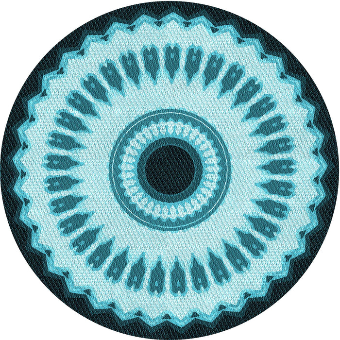 Square Patterned Deep-Sea Blue Rug, pat1950lblu