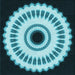 Round Patterned Deep-Sea Blue Rug, pat1950lblu