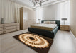 Patterned Red Rug in a Bedroom, pat1950org