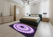 Round Machine Washable Transitional Purple Rug in a Office, wshpat1950pur