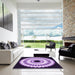 Machine Washable Transitional Purple Rug in a Kitchen, wshpat1950pur