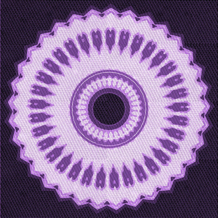 Round Machine Washable Transitional Purple Rug, wshpat1950pur