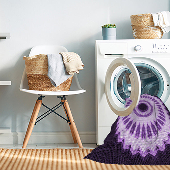 Machine Washable Transitional Purple Rug in a Washing Machine, wshpat1950pur
