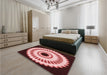 Patterned Pastel Pink Rug in a Bedroom, pat1950rd