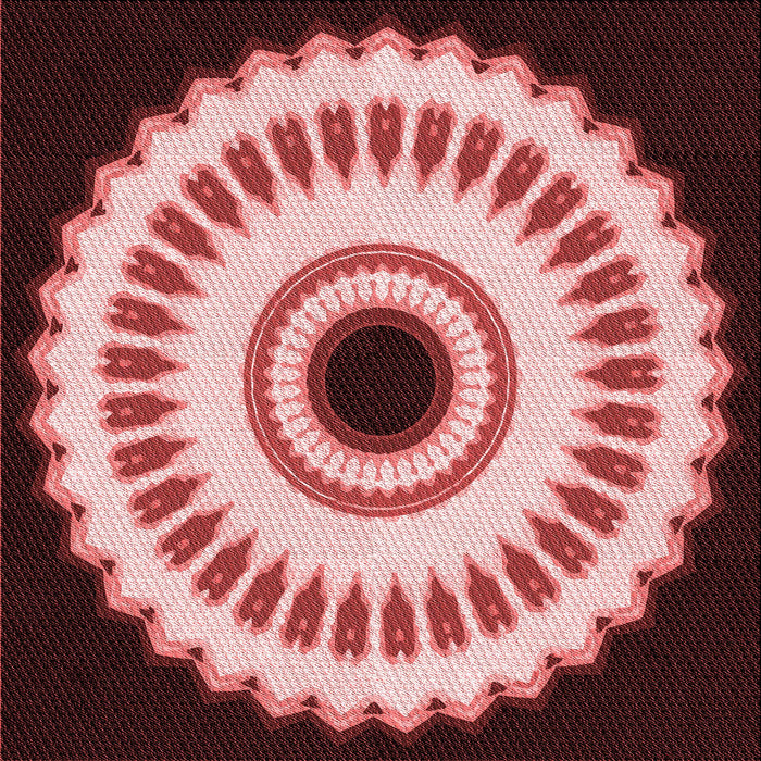 Round Patterned Pastel Pink Rug, pat1950rd