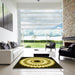 Machine Washable Transitional Bold Yellow Rug in a Kitchen, wshpat1950yw