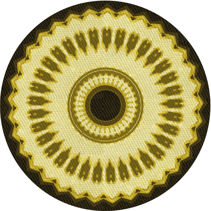 Square Patterned Bold Yellow Rug, pat1950yw