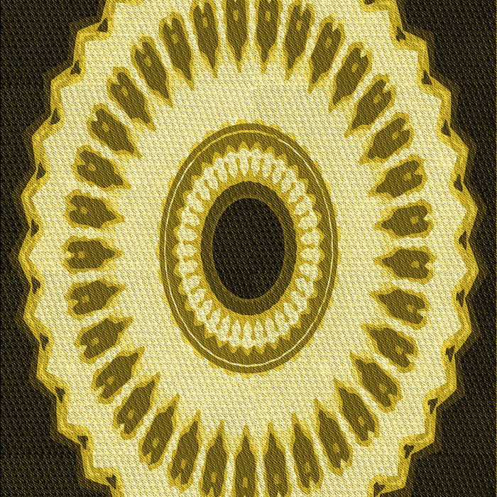 Machine Washable Transitional Bold Yellow Rug, wshpat1950yw