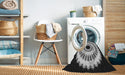 Machine Washable Transitional Charcoal Black Rug in a Washing Machine, wshpat1950