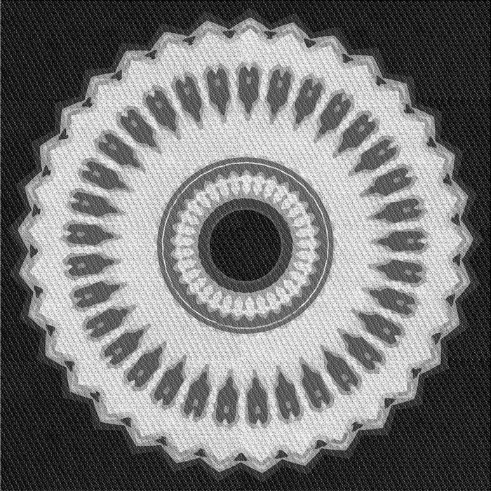 Square Patterned Charcoal Black Novelty Rug, pat1950