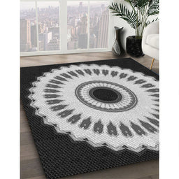 Machine Washable Transitional Charcoal Black Rug in a Family Room, wshpat1950