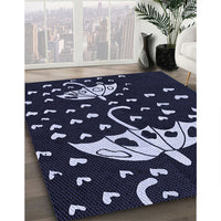 Patterned Purple Rug, pat1951blu