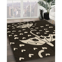 Patterned Black Rug, pat1951brn