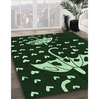 Patterned Green Rug, pat1951grn