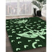 Machine Washable Transitional Green Rug in a Family Room, wshpat1951grn