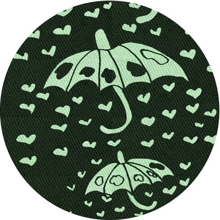 Square Machine Washable Transitional Green Rug in a Living Room, wshpat1951grn