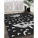 Machine Washable Transitional Black Rug in a Family Room, wshpat1951gry