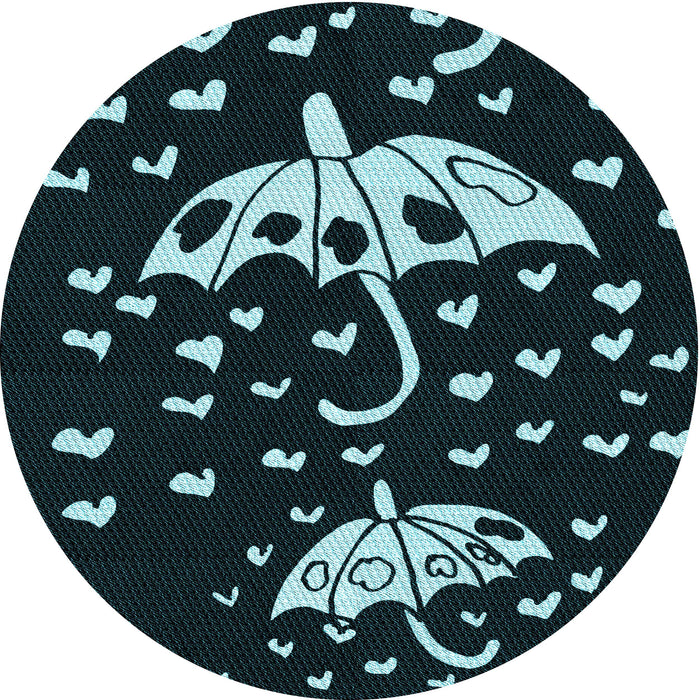 Square Patterned Deep-Sea Green Rug, pat1951lblu