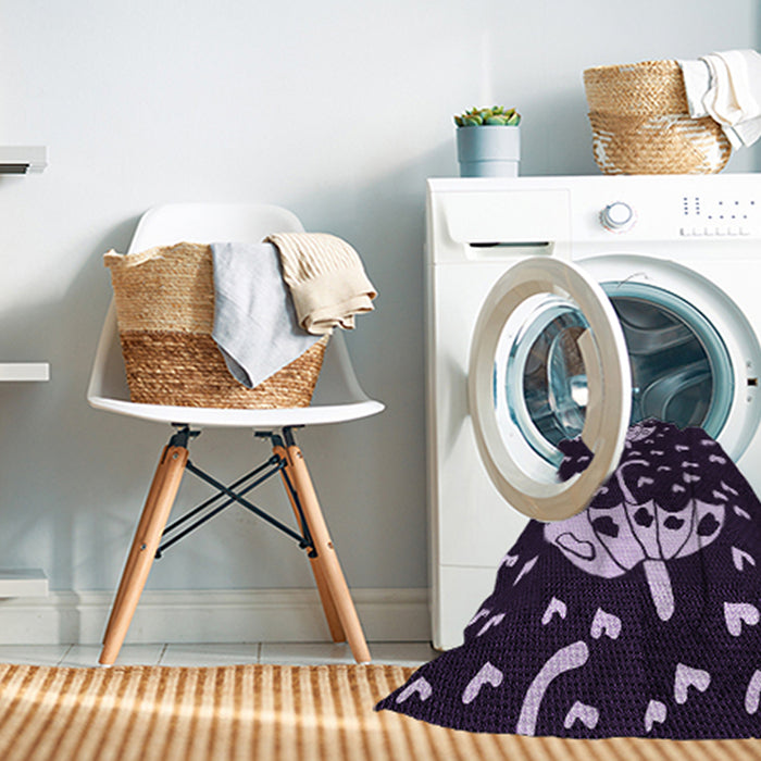 Machine Washable Transitional Purple Sage Bush Purple Rug in a Washing Machine, wshpat1951pur