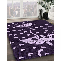 Patterned Purple Sage Bush Purple Rug, pat1951pur