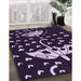 Patterned Purple Sage Bush Purple Rug in Family Room, pat1951pur