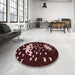 Round Patterned Chocolate Brown Rug in a Office, pat1951rd