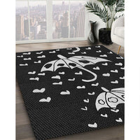 Patterned Black Novelty Rug, pat1951