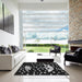 Square Machine Washable Transitional Black Rug in a Living Room, wshpat1951