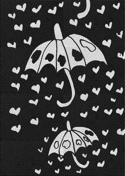 Patterned Black Novelty Rug, pat1951