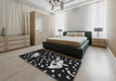 Machine Washable Transitional Black Rug in a Bedroom, wshpat1951