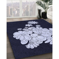 Patterned Night Blue Rug, pat1952blu