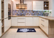 Patterned Night Blue Rug in a Kitchen, pat1952blu