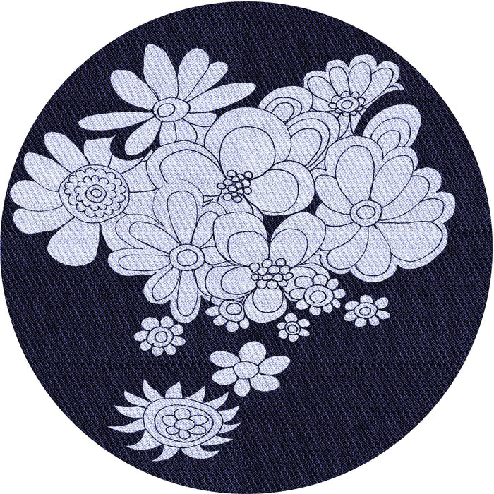 Square Patterned Night Blue Rug, pat1952blu