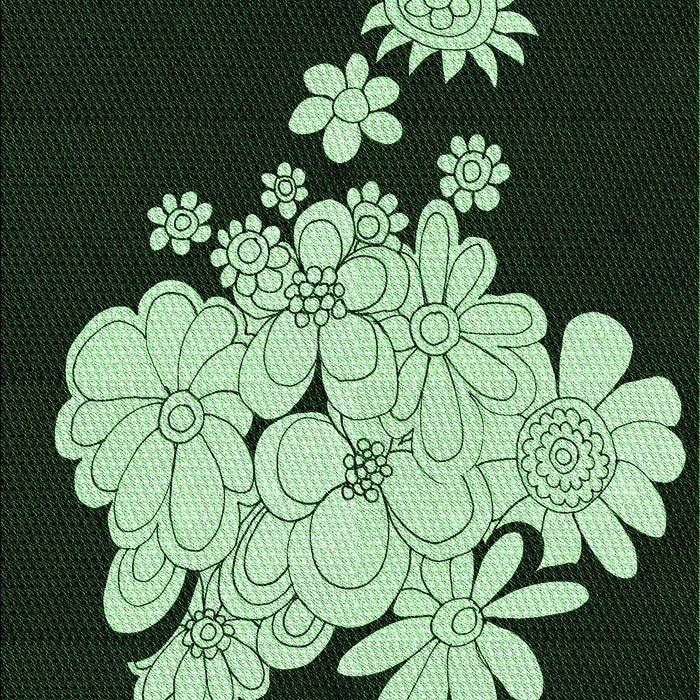 Patterned Black Rug, pat1952grn