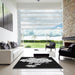 Square Patterned Black Rug in a Living Room, pat1952gry