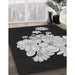 Patterned Black Rug in Family Room, pat1952gry