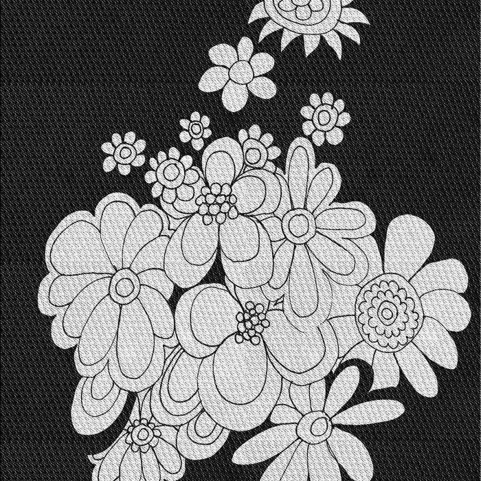 Machine Washable Transitional Black Rug, wshpat1952gry