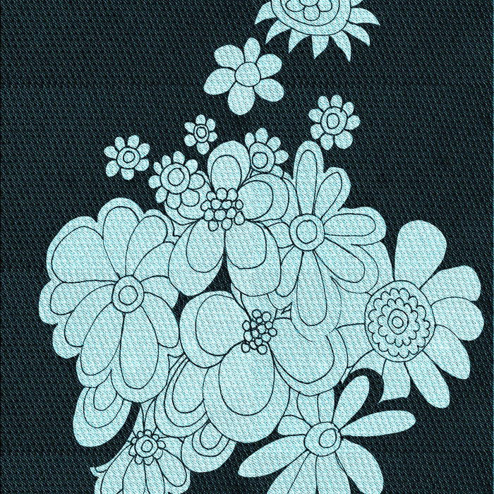 Machine Washable Transitional Deep Teal Green Rug, wshpat1952lblu