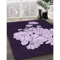 Patterned Deep Purple Rug, pat1952pur