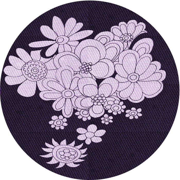 Square Machine Washable Transitional Deep Purple Rug in a Living Room, wshpat1952pur