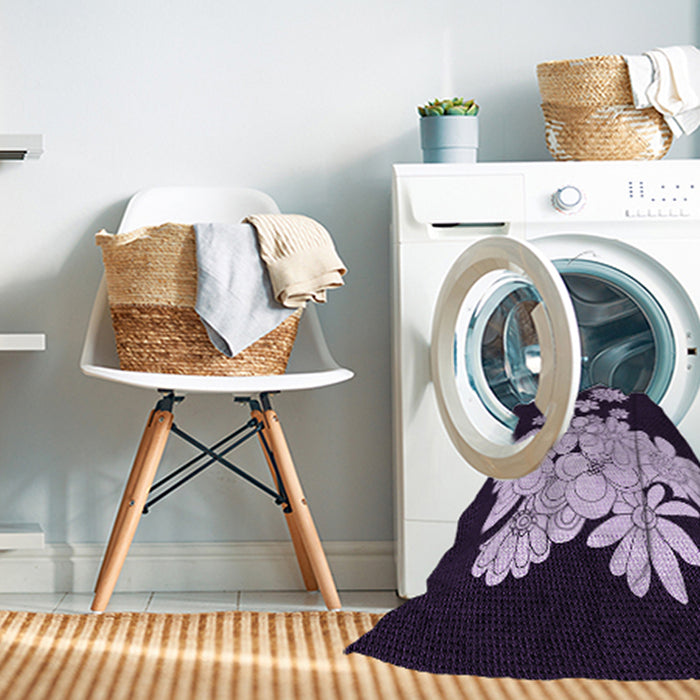 Machine Washable Transitional Deep Purple Rug in a Washing Machine, wshpat1952pur