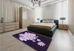 Patterned Deep Purple Rug in a Bedroom, pat1952pur