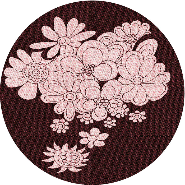 Square Machine Washable Transitional Chocolate Brown Rug in a Living Room, wshpat1952rd