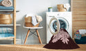 Machine Washable Transitional Chocolate Brown Rug in a Washing Machine, wshpat1952rd